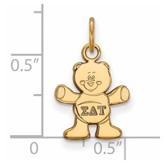 Sterling Silver Gold-plated LogoArt Sigma Delta Tau Sorority Symbol Extra Small Pendant