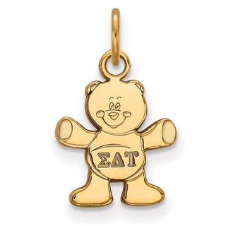 Sterling Silver Gold-plated LogoArt Sigma Delta Tau Sorority Symbol Extra Small Pendant