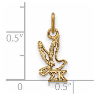 Sterling Silver Gold-plated LogoArt Sigma Kappa Sorority Symbol Extra Small Pendant