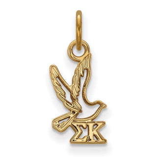 Sterling Silver Gold-plated LogoArt Sigma Kappa Sorority Symbol Extra Small Pendant