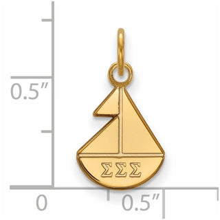 Sterling Silver Gold-plated LogoArt Sigma Sigma Sigma Sorority Symbol Extra Small Pendant