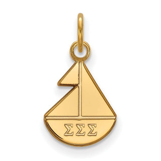 Sterling Silver Gold-plated LogoArt Sigma Sigma Sigma Sorority Symbol Extra Small Pendant