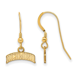 Gold Plated Sterling Silver LogoArt University of Richmond Script Small Dangle Earrings