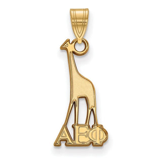 Sterling Silver Gold-plated LogoArt Alpha Epsilon Phi Sorority Symbol Small Pendant