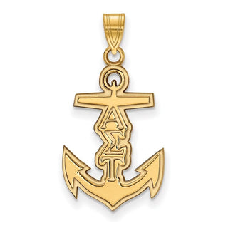 Sterling Silver Gold-plated LogoArt Alpha Sigma Tau Sorority Symbol Small Pendant