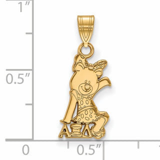 Sterling Silver Gold-plated LogoArt Alpha Xi Delta Sorority Symbol Small Pendant