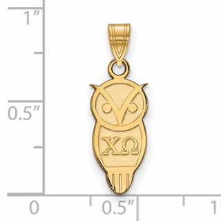 Sterling Silver Gold-plated LogoArt Chi Omega Sorority Symbol Small Pendant