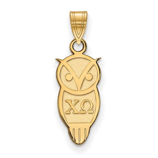 Sterling Silver Gold-plated LogoArt Chi Omega Sorority Symbol Small Pendant