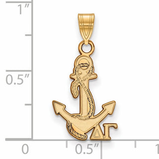 Sterling Silver Gold-plated LogoArt Delta Gamma Sorority Symbol Small Pendant