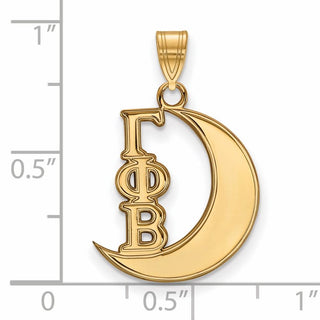 Sterling Silver Gold-plated LogoArt Gamma Phi Beta Sorority Symbol Small Pendant