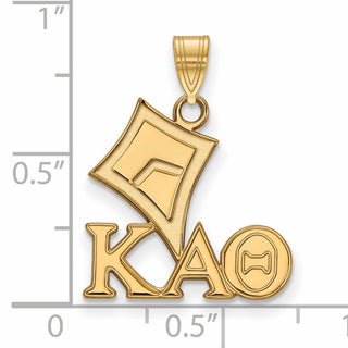 Sterling Silver Gold-plated LogoArt Kappa Alpha Theta Sorority Symbol Small Pendant