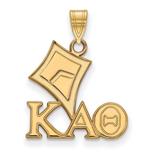 Sterling Silver Gold-plated LogoArt Kappa Alpha Theta Sorority Symbol Small Pendant
