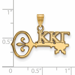 Sterling Silver Gold-plated LogoArt Kappa Kappa Gamma Sorority Symbol Small Pendant