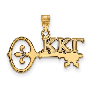 Sterling Silver Gold-plated LogoArt Kappa Kappa Gamma Sorority Symbol Small Pendant