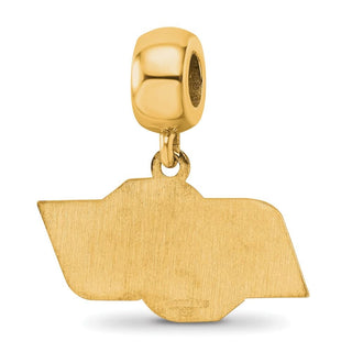 Sterling Silver Gold-plated LogoArt Oklahoma State University O-S-U Small Dangle Bead Charm