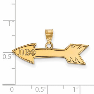 Sterling Silver Gold-plated LogoArt Pi Beta Phi Sorority Symbol Small Pendant