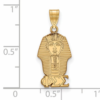 Sterling Silver Gold-plated LogoArt Phi Sigma Sigma Sorority Symbol Small Pendant