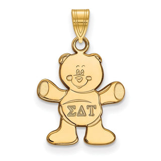 Sterling Silver Gold-plated LogoArt Sigma Delta Tau Sorority Symbol Small Pendant
