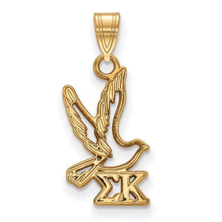 Sterling Silver Gold-plated LogoArt Sigma Kappa Sorority Symbol Small Pendant