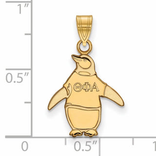 Sterling Silver Gold-plated LogoArt Theta Phi Alpha Sorority Symbol Small Pendant