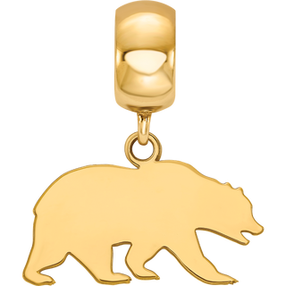 Sterling Silver Gold-plated LogoArt University of California Berkeley Bear Small Dangle Bead Charm