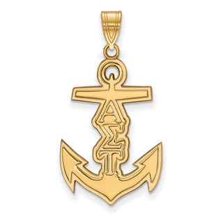 Sterling Silver Gold-plated LogoArt Alpha Sigma Tau Sorority Symbol Medium Pendant