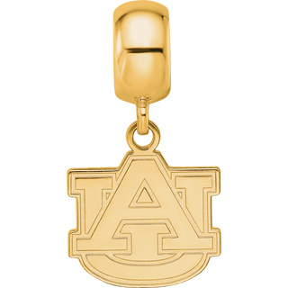 Sterling Silver Gold-plated LogoArt Auburn University A-U Small Dangle Bead Charm