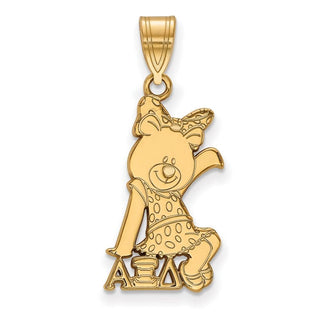Sterling Silver Gold-plated LogoArt Alpha Xi Delta Sorority Symbol Medium Pendant