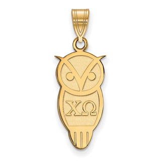 Sterling Silver Gold-plated LogoArt Chi Omega Sorority Symbol Medium Pendant