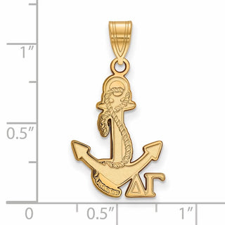 Sterling Silver Gold-plated LogoArt Delta Gamma Sorority Symbol Medium Pendant
