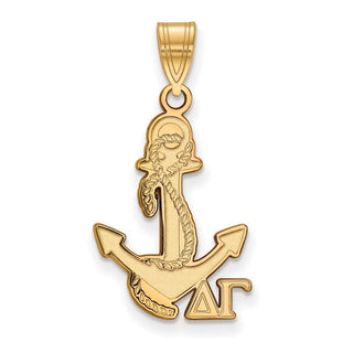 Sterling Silver Gold-plated LogoArt Delta Gamma Sorority Symbol Medium Pendant