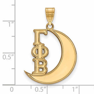 Sterling Silver Gold-plated LogoArt Gamma Phi Beta Sorority Symbol Medium Pendant