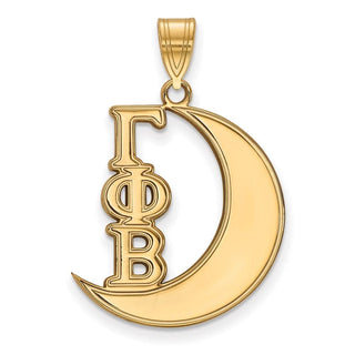 Sterling Silver Gold-plated LogoArt Gamma Phi Beta Sorority Symbol Medium Pendant