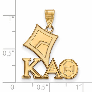 Sterling Silver Gold-plated LogoArt Kappa Alpha Theta Sorority Symbol Medium Pendant