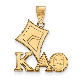 Sterling Silver Gold-plated LogoArt Kappa Alpha Theta Sorority Symbol Medium Pendant