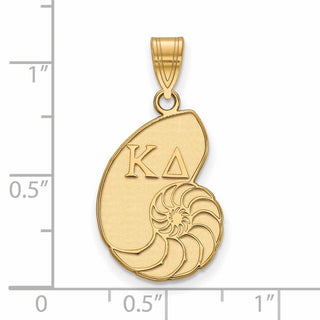Sterling Silver Gold-plated LogoArt Kappa Delta Sorority Symbol Medium Pendant