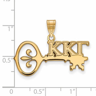 Sterling Silver Gold-plated LogoArt Kappa Kappa Gamma Sorority Symbol Medium Pendant