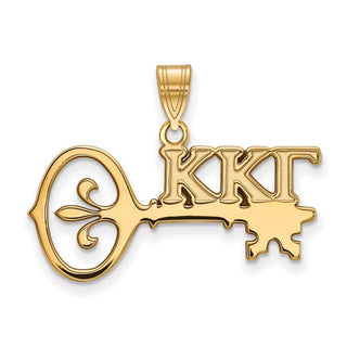 Sterling Silver Gold-plated LogoArt Kappa Kappa Gamma Sorority Symbol Medium Pendant