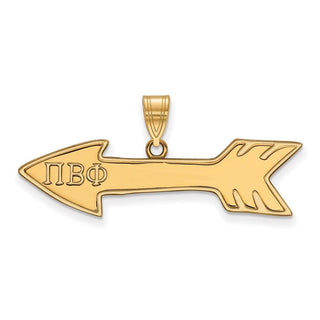 Sterling Silver Gold-plated LogoArt Pi Beta Phi Sorority Symbol Medium Pendant