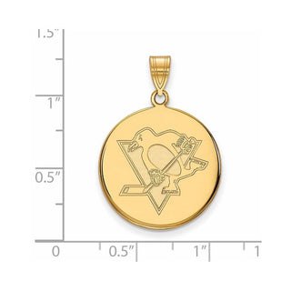 10k Gold NHL LogoArt Pittsburgh Penguins Large Disc Pendant