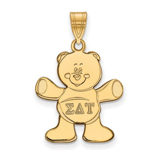 Sterling Silver Gold-plated LogoArt Sigma Delta Tau Sorority Symbol Medium Pendant