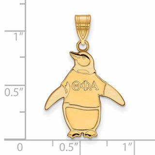 Sterling Silver Gold-plated LogoArt Theta Phi Alpha Sorority Symbol Medium Pendant