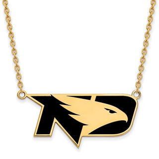 Sterling Silver Gold-plated LogoArt University of North Dakota Large Enameled Pendant 18 inch Necklace