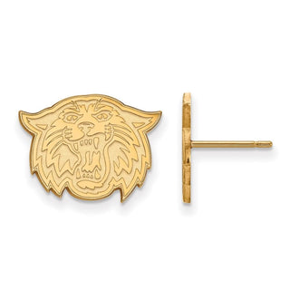 Sterling Silver Gold-plated LogoArt Villanova University Wildcat Small Post Earrings