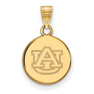 Sterling Silver Gold-plated LogoArt Auburn University Small Disc Pendant