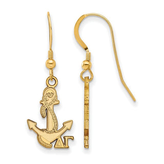Sterling Silver Gold-plated LogoArt Delta Gamma Sorority Symbol Small Dangle Wire Earrings
