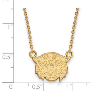 14k Gold LogoArt Villanova University Wildcat Small Pendant 18 inch Necklace
