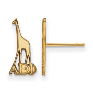 Sterling Silver Gold-plated LogoArt Alpha Epsilon Phi Sorority Symbol Extra Small Post Earrings