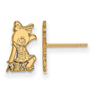 Sterling Silver Gold-plated LogoArt Alpha Xi Delta Sorority Symbol Extra Small Post Earrings