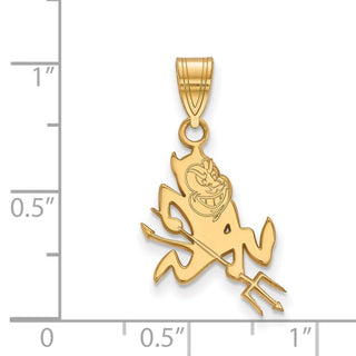 14k Gold LogoArt Arizona State University Sun Devil Medium Pendant